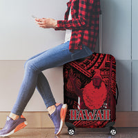 Hawaii King Kamehameha Luggage Cover With Hawaiian Ipu Motifs Red Version LT05 - Polynesian Pride