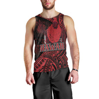Hawaii King Kamehameha Men Tank Top With Hawaiian Ipu Motifs Red Version LT05 - Polynesian Pride
