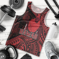 Hawaii King Kamehameha Men Tank Top With Hawaiian Ipu Motifs Red Version LT05 - Polynesian Pride