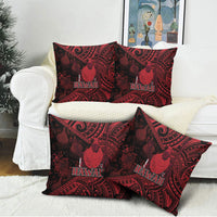 Hawaii King Kamehameha Pillow Cover With Hawaiian Ipu Motifs Red Version LT05 - Polynesian Pride