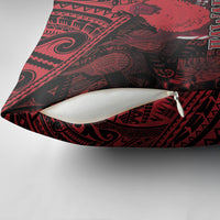 Hawaii King Kamehameha Pillow Cover With Hawaiian Ipu Motifs Red Version LT05 - Polynesian Pride