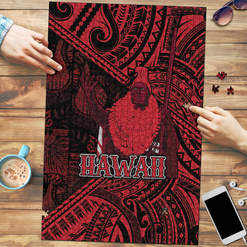 Hawaii King Kamehameha Puzzle With Hawaiian Ipu Motifs Red Version LT05 Red - Polynesian Pride