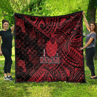 Hawaii King Kamehameha Quilt With Hawaiian Ipu Motifs Red Version LT05 - Polynesian Pride