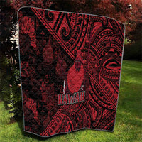 Hawaii King Kamehameha Quilt With Hawaiian Ipu Motifs Red Version LT05 - Polynesian Pride