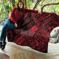 Hawaii King Kamehameha Quilt With Hawaiian Ipu Motifs Red Version LT05 - Polynesian Pride