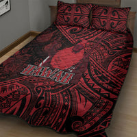 Hawaii King Kamehameha Quilt Bed Set With Hawaiian Ipu Motifs Red Version LT05 - Polynesian Pride