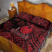 Hawaii King Kamehameha Quilt Bed Set With Hawaiian Ipu Motifs Red Version LT05 - Polynesian Pride