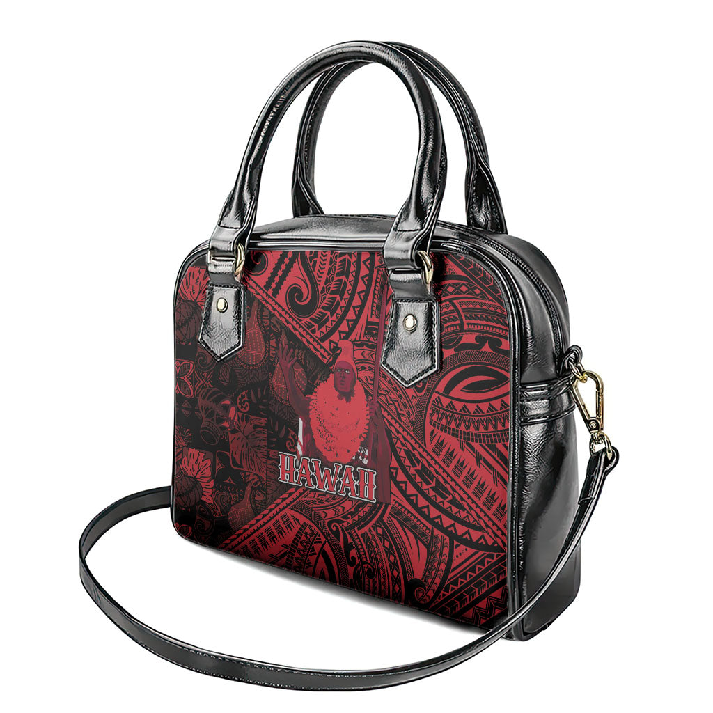 Hawaii King Kamehameha Shoulder Handbag With Hawaiian Ipu Motifs Red Version LT05 - Polynesian Pride