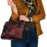 Hawaii King Kamehameha Shoulder Handbag With Hawaiian Ipu Motifs Red Version LT05 - Polynesian Pride