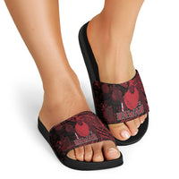 Hawaii King Kamehameha Slide Sandals With Hawaiian Ipu Motifs Red Version LT05 - Polynesian Pride