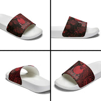 Hawaii King Kamehameha Slide Sandals With Hawaiian Ipu Motifs Red Version LT05 - Polynesian Pride