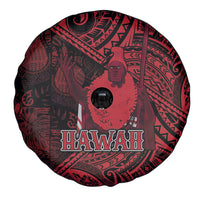 Hawaii King Kamehameha Spare Tire Cover With Hawaiian Ipu Motifs Red Version LT05 - Polynesian Pride