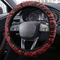 Hawaii King Kamehameha Steering Wheel Cover With Hawaiian Ipu Motifs Red Version LT05 - Polynesian Pride