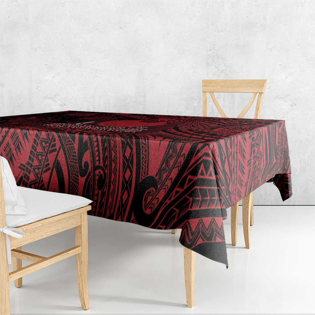 Hawaii King Kamehameha Tablecloth With Hawaiian Ipu Motifs Red Version LT05 - Polynesian Pride