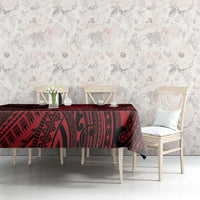 Hawaii King Kamehameha Tablecloth With Hawaiian Ipu Motifs Red Version LT05 - Polynesian Pride