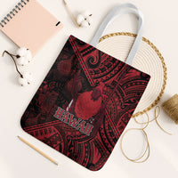 Hawaii King Kamehameha Tote Bag With Hawaiian Ipu Motifs Red Version LT05 White Strap One Size Red - Polynesian Pride