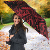 Hawaii King Kamehameha Umbrella With Hawaiian Ipu Motifs Red Version LT05 - Polynesian Pride