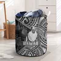 Hawaii King Kamehameha Laundry Basket With Hawaiian Ipu Motifs Black Version LT05 Black - Polynesian Pride