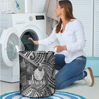 Hawaii King Kamehameha Laundry Basket With Hawaiian Ipu Motifs Black Version LT05 - Polynesian Pride