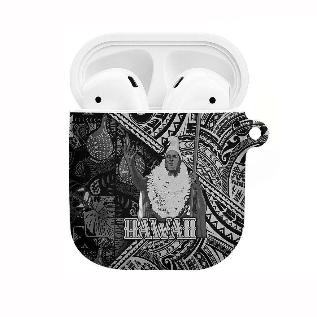 Hawaii King Kamehameha AirPods Case With Hawaiian Ipu Motifs Black Version LT05 Black - Polynesian Pride