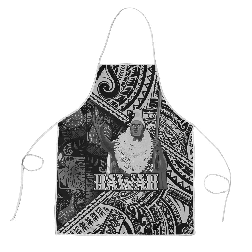 Hawaii King Kamehameha Apron With Hawaiian Ipu Motifs Black Version LT05 Black - Polynesian Pride