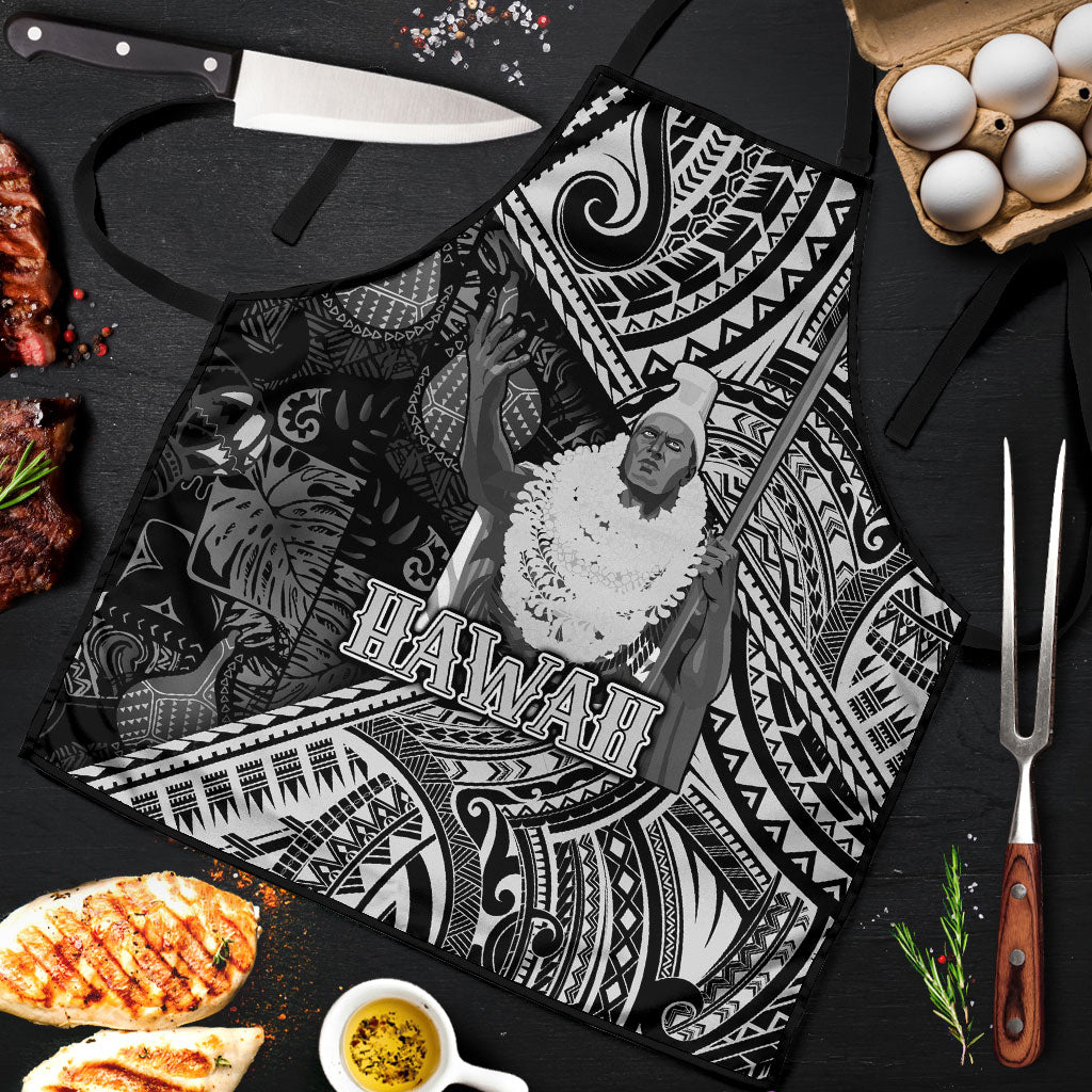 Hawaii King Kamehameha Apron With Hawaiian Ipu Motifs Black Version LT05 Black - Polynesian Pride