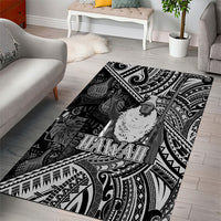 Hawaii King Kamehameha Area Rug With Hawaiian Ipu Motifs Black Version