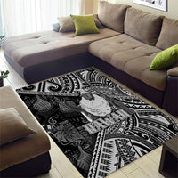 Hawaii King Kamehameha Area Rug With Hawaiian Ipu Motifs Black Version