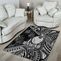 Hawaii King Kamehameha Area Rug With Hawaiian Ipu Motifs Black Version