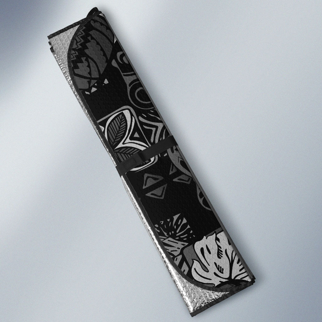 Hawaii King Kamehameha Auto Sun Shade With Hawaiian Ipu Motifs Black Version LT05 - Polynesian Pride