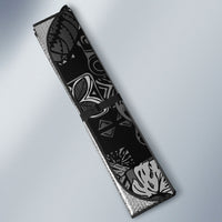 Hawaii King Kamehameha Auto Sun Shade With Hawaiian Ipu Motifs Black Version LT05 - Polynesian Pride