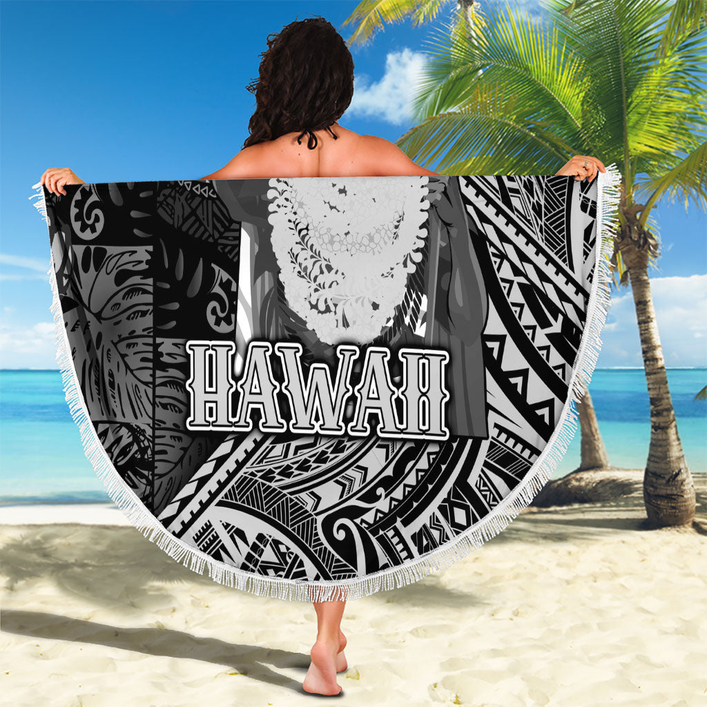 Hawaii King Kamehameha Beach Blanket With Hawaiian Ipu Motifs Black Version LT05 - Polynesian Pride