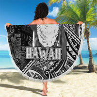 Hawaii King Kamehameha Beach Blanket With Hawaiian Ipu Motifs Black Version LT05 - Polynesian Pride