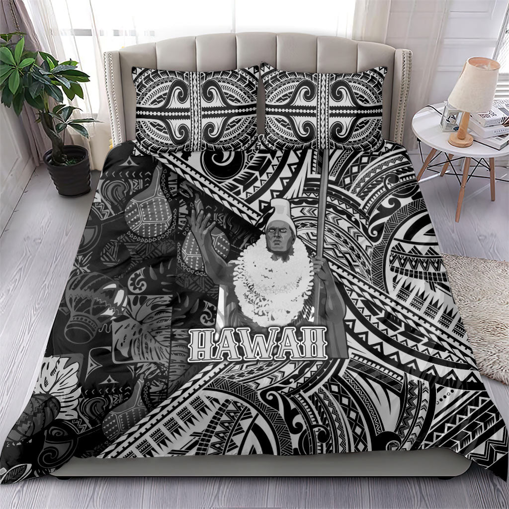 Hawaii King Kamehameha Bedding Set With Hawaiian Ipu Motifs Black Version LT05 - Polynesian Pride