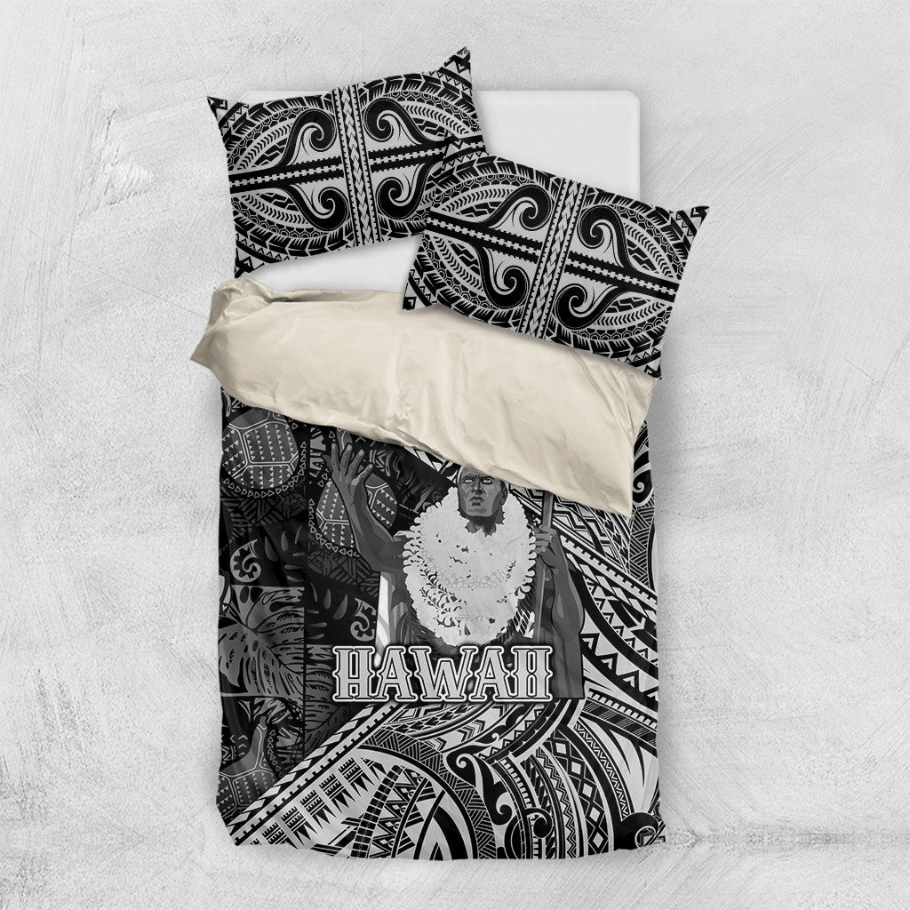 Hawaii King Kamehameha Bedding Set With Hawaiian Ipu Motifs Black Version LT05 US Twin 172cm x 218cm Black - Polynesian Pride