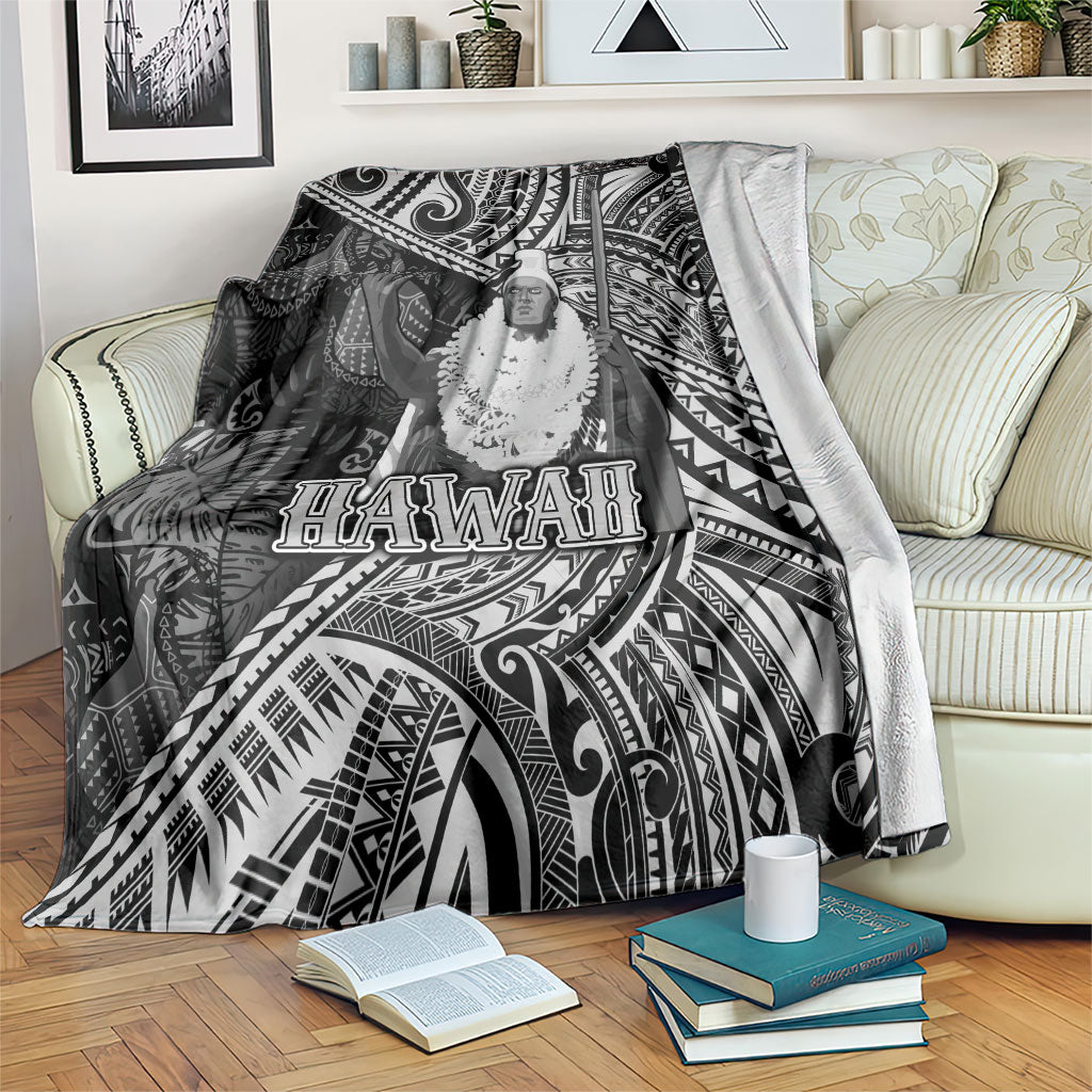 Hawaii King Kamehameha Blanket With Hawaiian Ipu Motifs Black Version LT05 Black - Polynesian Pride