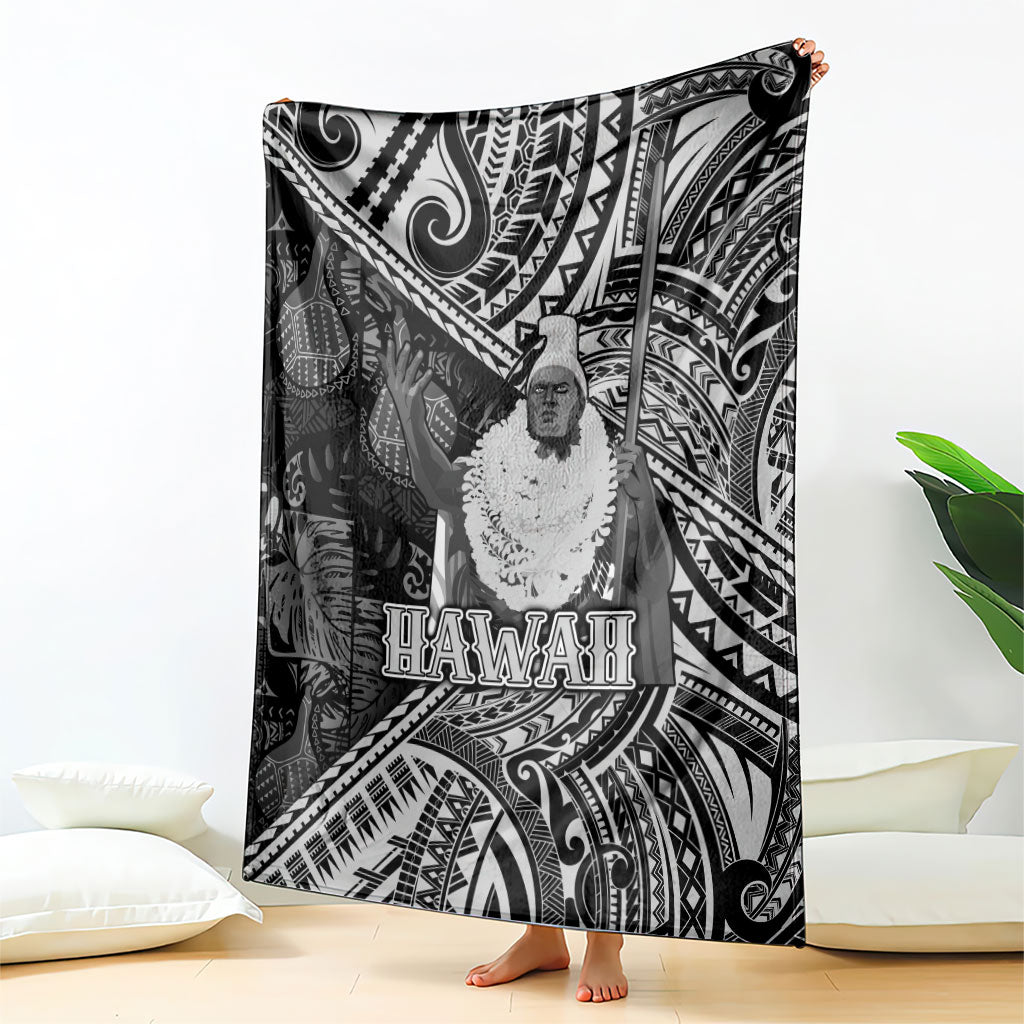 Hawaii King Kamehameha Blanket With Hawaiian Ipu Motifs Black Version LT05 - Polynesian Pride