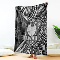 Hawaii King Kamehameha Blanket With Hawaiian Ipu Motifs Black Version LT05 - Polynesian Pride