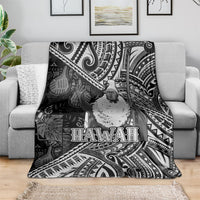 Hawaii King Kamehameha Blanket With Hawaiian Ipu Motifs Black Version LT05 - Polynesian Pride
