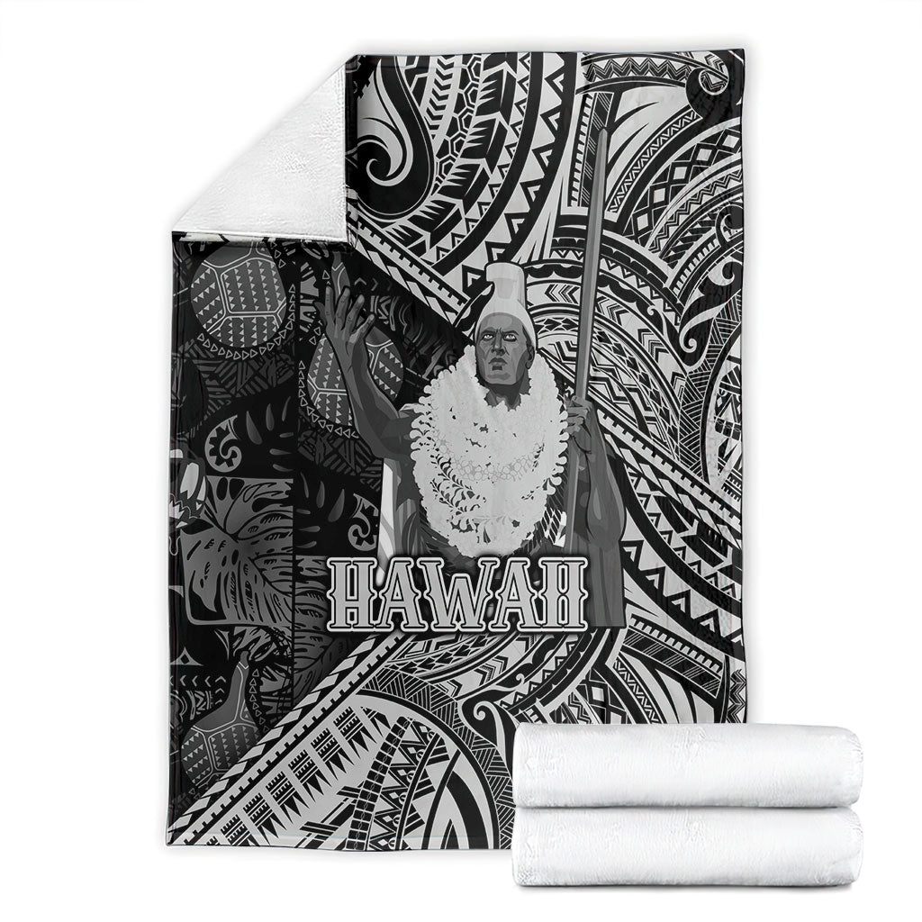 Hawaii King Kamehameha Blanket With Hawaiian Ipu Motifs Black Version LT05 - Polynesian Pride