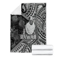 Hawaii King Kamehameha Blanket With Hawaiian Ipu Motifs Black Version LT05 - Polynesian Pride