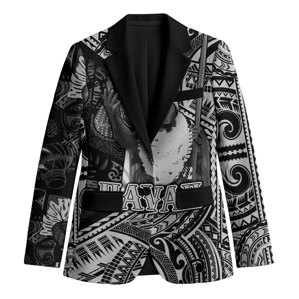 Hawaii King Kamehameha Blazer With Hawaiian Ipu Motifs Black Version LT05 Unisex Black - Polynesian Pride