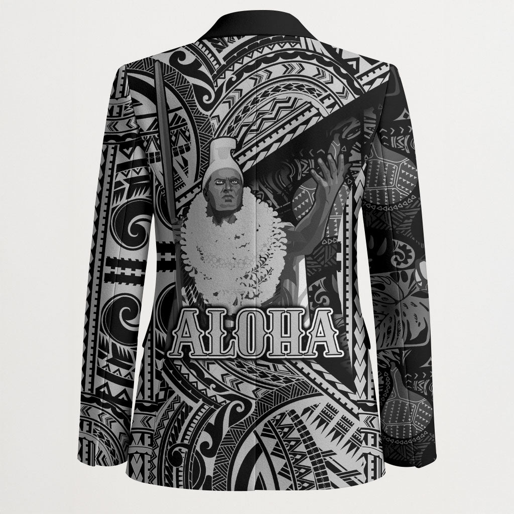 Hawaii King Kamehameha Blazer With Hawaiian Ipu Motifs Black Version LT05 - Polynesian Pride
