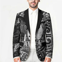Hawaii King Kamehameha Blazer With Hawaiian Ipu Motifs Black Version LT05 - Polynesian Pride