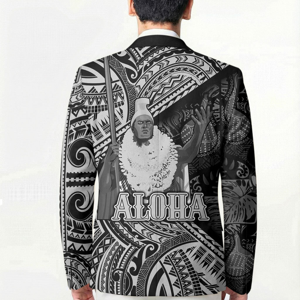 Hawaii King Kamehameha Blazer With Hawaiian Ipu Motifs Black Version LT05 - Polynesian Pride