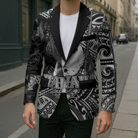 Hawaii King Kamehameha Blazer With Hawaiian Ipu Motifs Black Version LT05 - Polynesian Pride