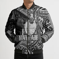 Hawaii King Kamehameha Bomber Puffer Jacket With Hawaiian Ipu Motifs Black Version