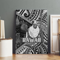 Hawaii King Kamehameha Canvas Wall Art With Hawaiian Ipu Motifs Black Version LT05 - Polynesian Pride