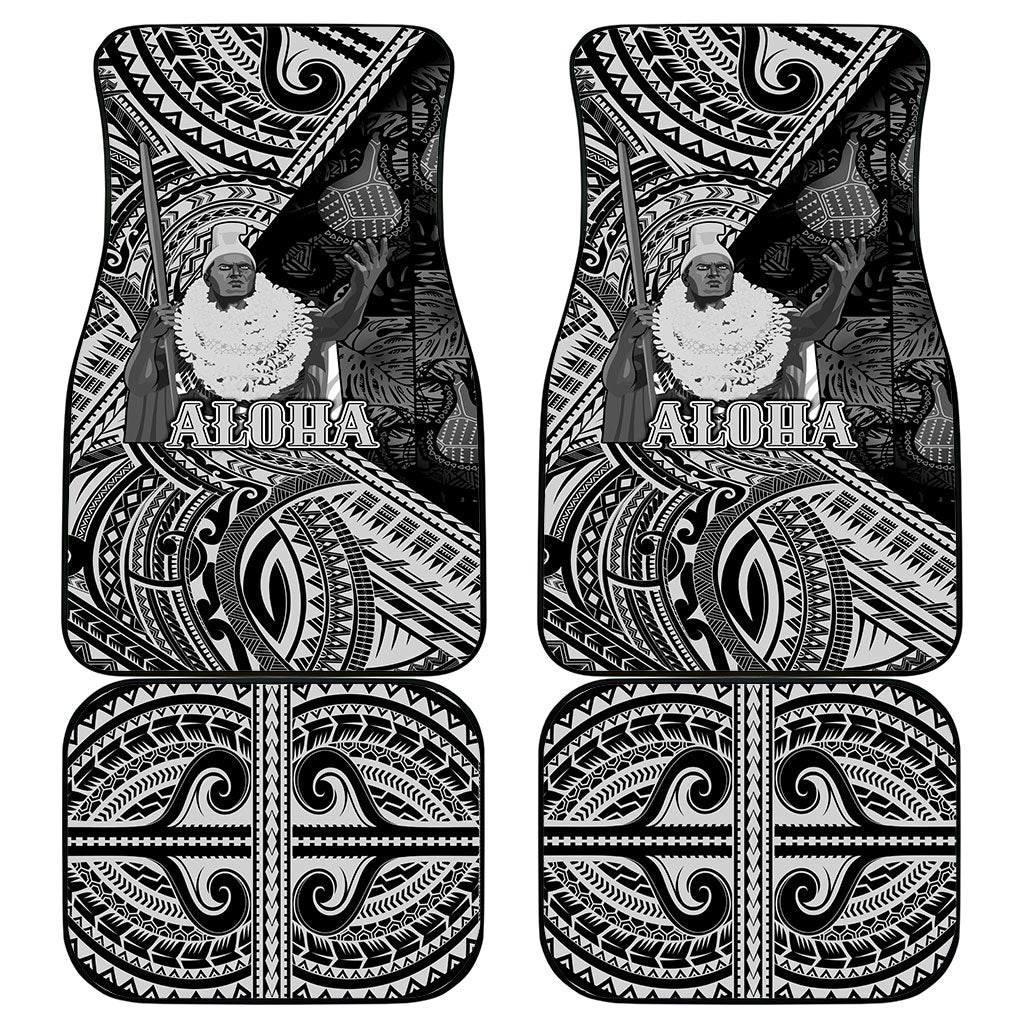 Hawaii King Kamehameha Car Mats With Hawaiian Ipu Motifs Black Version