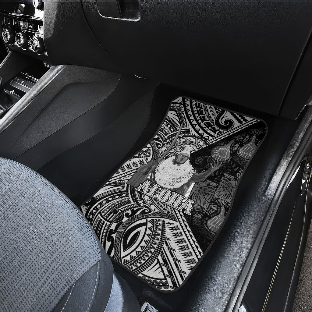 Hawaii King Kamehameha Car Mats With Hawaiian Ipu Motifs Black Version
